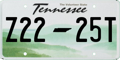 TN license plate Z2225T