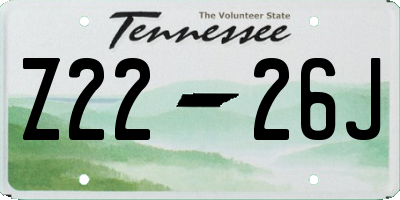 TN license plate Z2226J