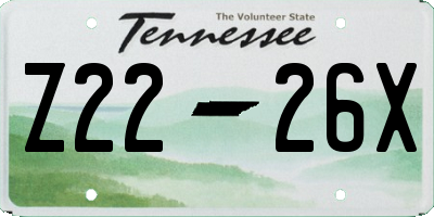 TN license plate Z2226X