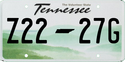 TN license plate Z2227G
