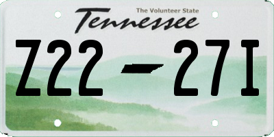TN license plate Z2227I