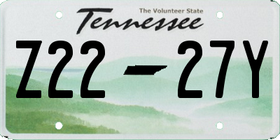 TN license plate Z2227Y
