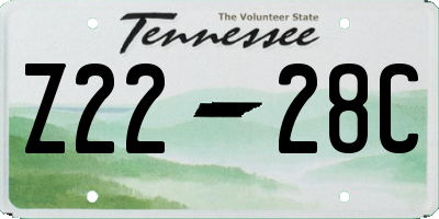TN license plate Z2228C