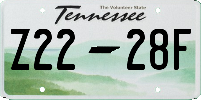 TN license plate Z2228F