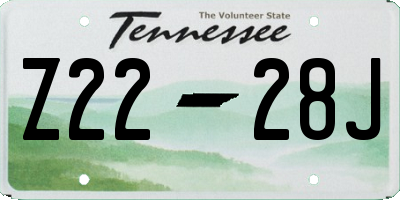 TN license plate Z2228J