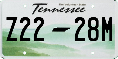TN license plate Z2228M