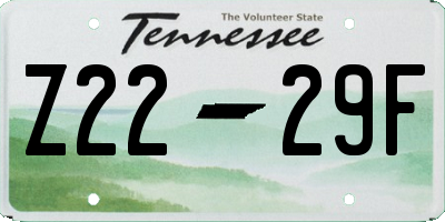TN license plate Z2229F