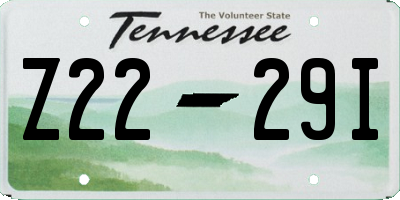 TN license plate Z2229I