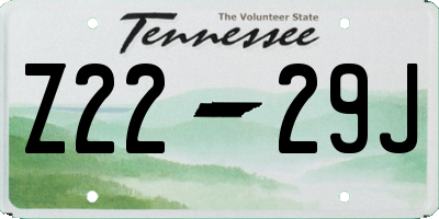 TN license plate Z2229J