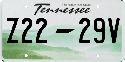 TN license plate Z2229V