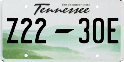TN license plate Z2230E