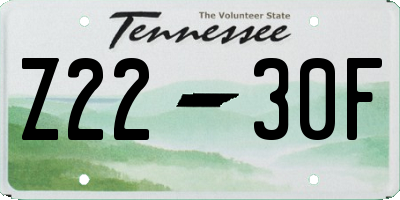 TN license plate Z2230F