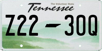 TN license plate Z2230Q
