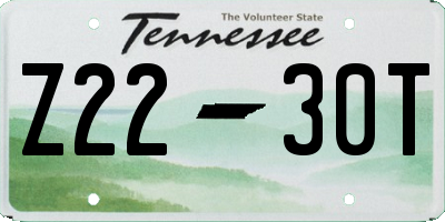 TN license plate Z2230T