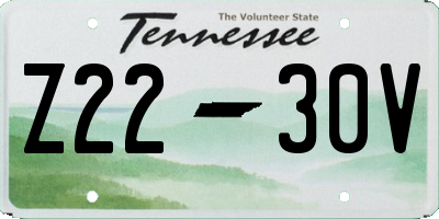 TN license plate Z2230V
