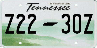 TN license plate Z2230Z