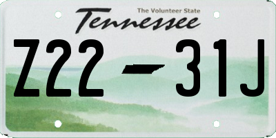 TN license plate Z2231J