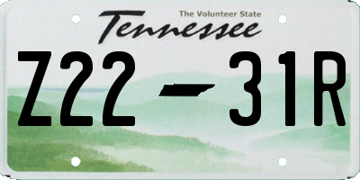 TN license plate Z2231R