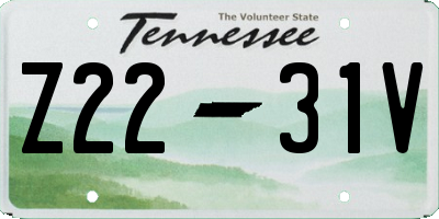 TN license plate Z2231V