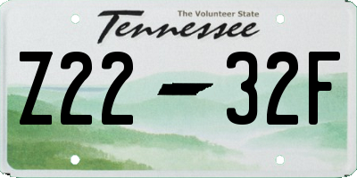 TN license plate Z2232F