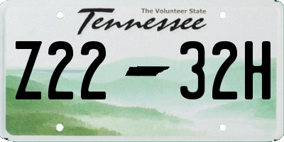 TN license plate Z2232H