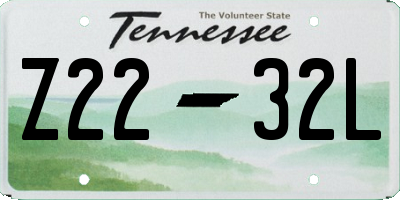 TN license plate Z2232L