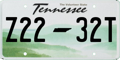 TN license plate Z2232T