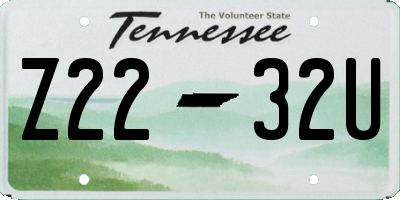 TN license plate Z2232U