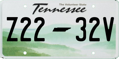 TN license plate Z2232V