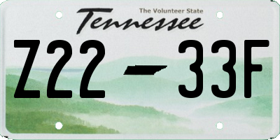 TN license plate Z2233F