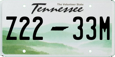 TN license plate Z2233M