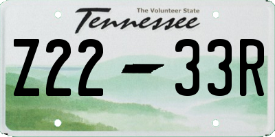 TN license plate Z2233R