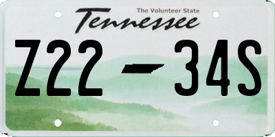 TN license plate Z2234S