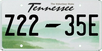 TN license plate Z2235E