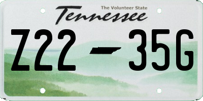 TN license plate Z2235G
