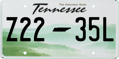 TN license plate Z2235L