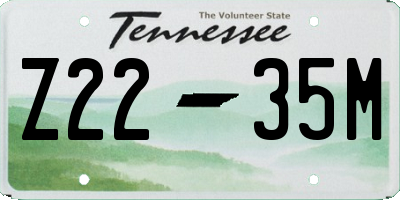 TN license plate Z2235M