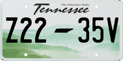 TN license plate Z2235V