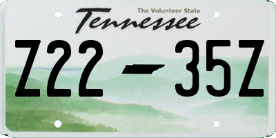 TN license plate Z2235Z