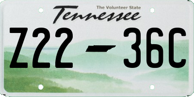 TN license plate Z2236C