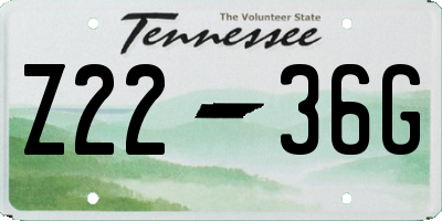 TN license plate Z2236G