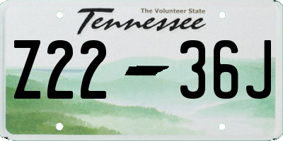 TN license plate Z2236J