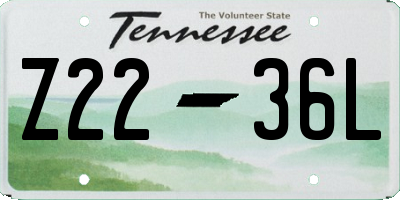 TN license plate Z2236L
