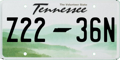 TN license plate Z2236N