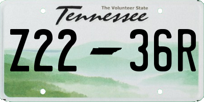 TN license plate Z2236R