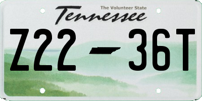 TN license plate Z2236T