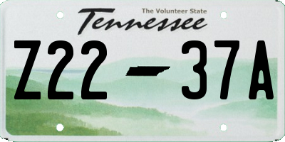TN license plate Z2237A