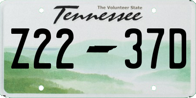 TN license plate Z2237D