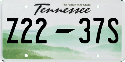 TN license plate Z2237S