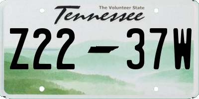 TN license plate Z2237W